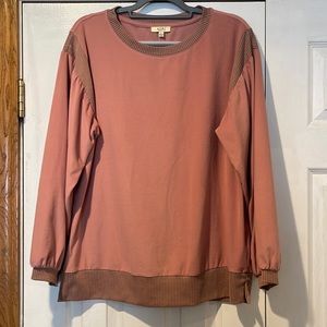 Long sleeve top with striped accents